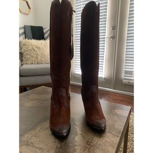 New Frye Suede Wedge Boots